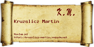 Kruzslicz Martin névjegykártya