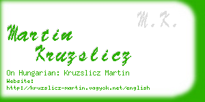 martin kruzslicz business card